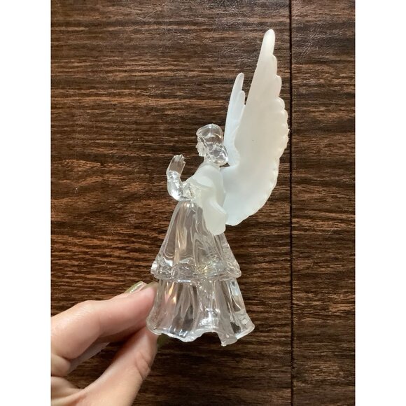 Angel Figurine With Frosted Wings  6” Acrylic Christmas Accent Decor - Picture 3 of 6